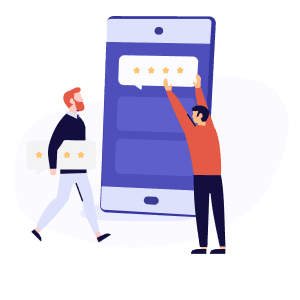 Reviews on smartphone illustration
